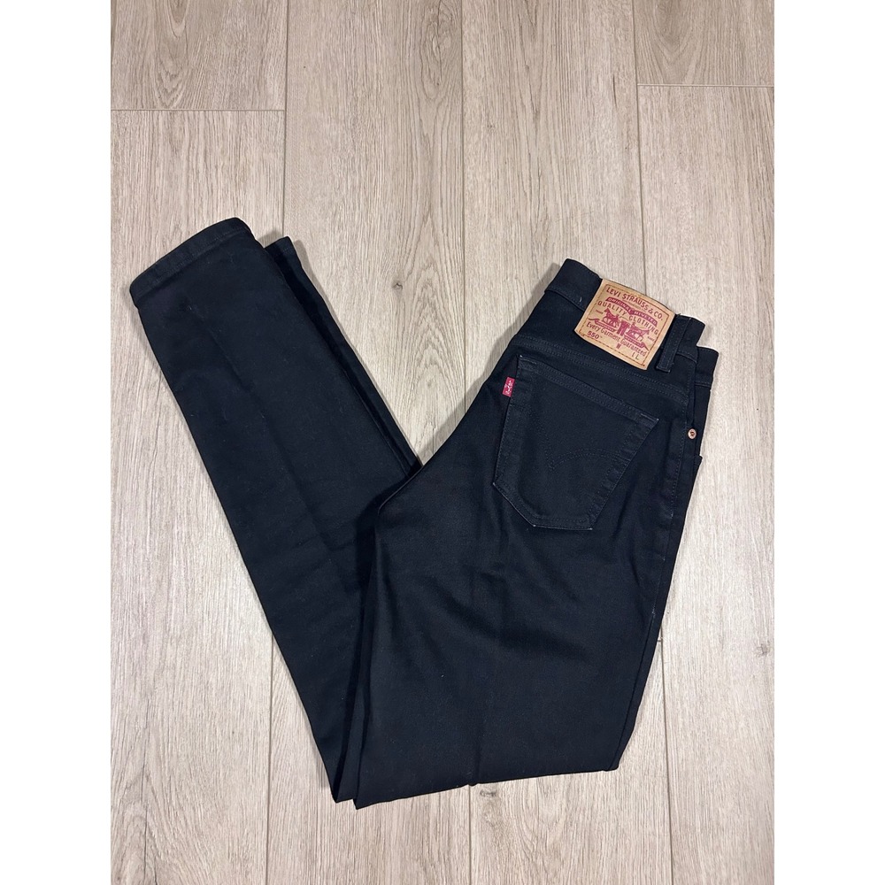 Levis 550 Relaxed Fit Tapered Leg Black High Rise Mom Jeans Womens 6 Reg L